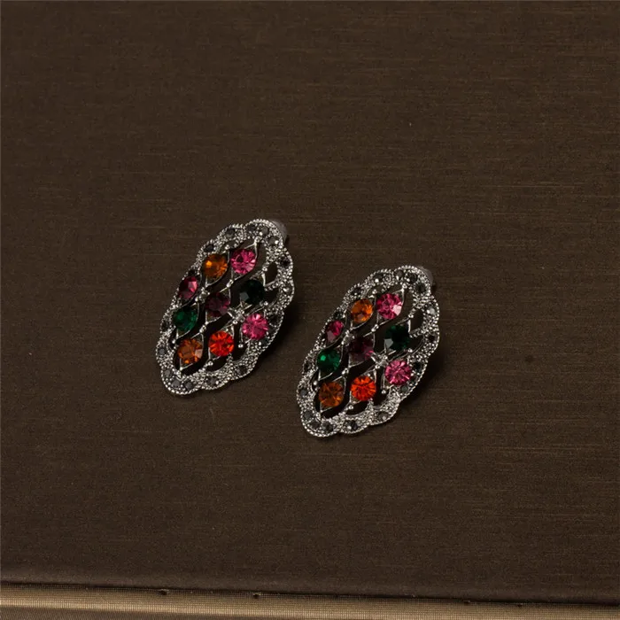 Iutopian удивительные винтажные Ретро серьги для женщин 4 цвета антикварные с блестящими кристаллами высшего качества# E1821 - Окраска металла: multi  earring