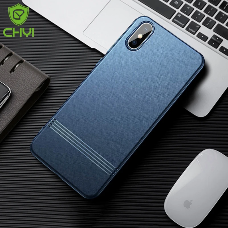 

CHYI Luxury texture case for iphone Xs max fit Magnetic car holder slim Shockproof case for iphone XR 7 8 plus back cover