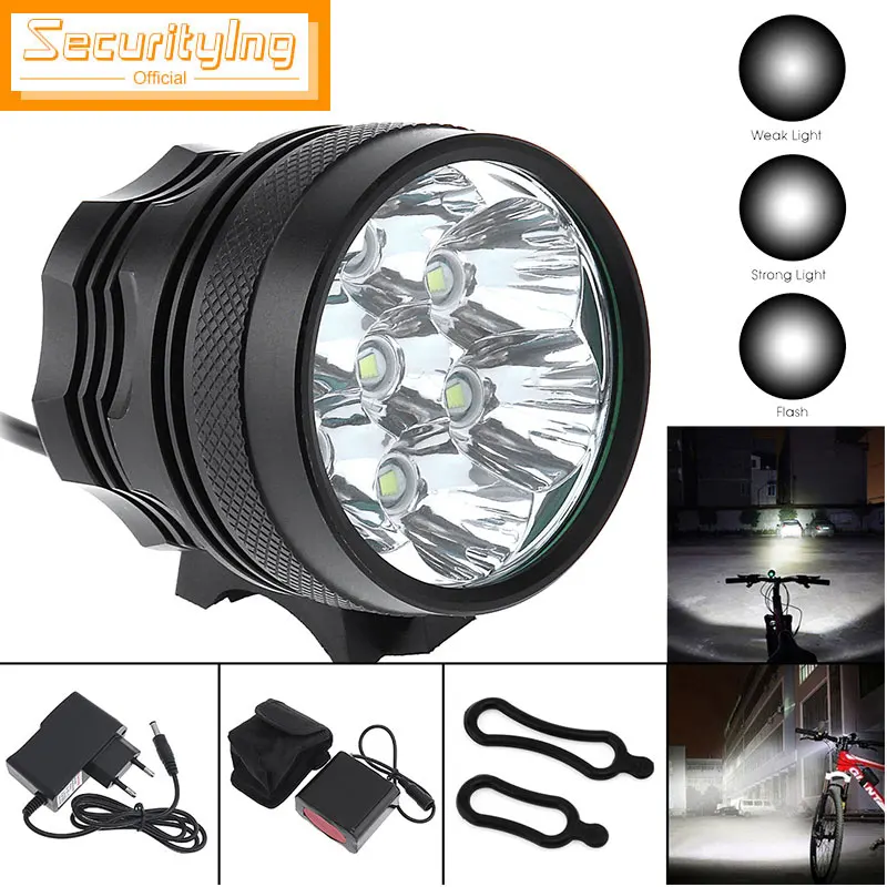 

SecurityIng Bicycle LED Light 3500Lm 7 x LB-XL T6 LED Bright Bicycle Light + 8000mAh Battery Pack