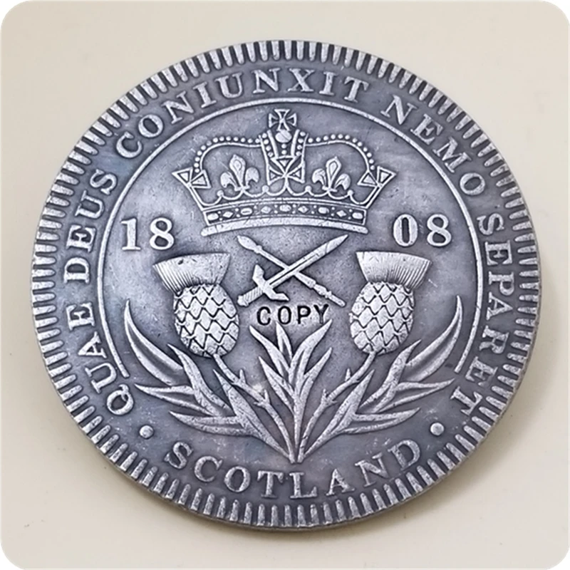 Ceylon 1808  Retro Pattern Proof Crown Bronzed Copper   George III Coin  w/COA 