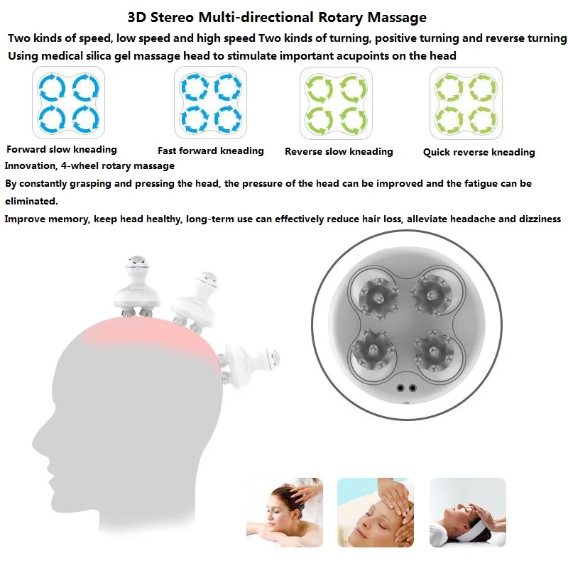 Portable Intelligent Charging Electric Scalp Massager Head Massage Instrument