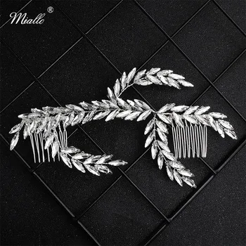

Miallo Newest Full Austrian Crystal Leaves Long Bridal Hair Combs Women Wedding Hair Jewelry Accessories Headpieces