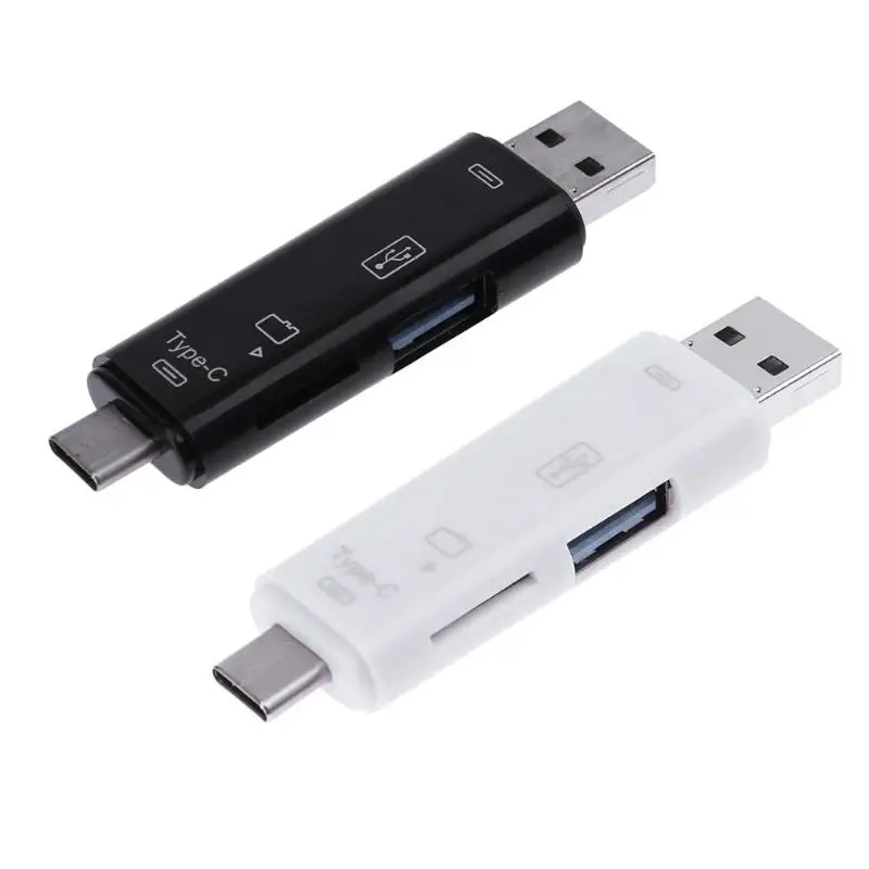 Универсальный 3 в 1 OTG картридер Тип-C Micro USB Card Reader разъем адаптера для смартфонов читать TF карты памяти USB устройств