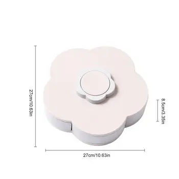 

Flower Petal Shaped Fruit Plate Box Candy Nuts Small Colorful Snack Storage Tray Innovative Rotating Dried Fruit Plate