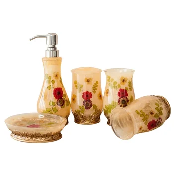 

Creative European wedding bathroom four-piece bathroom supplies kit toothbrush bathroom mug cup wash set LO726417