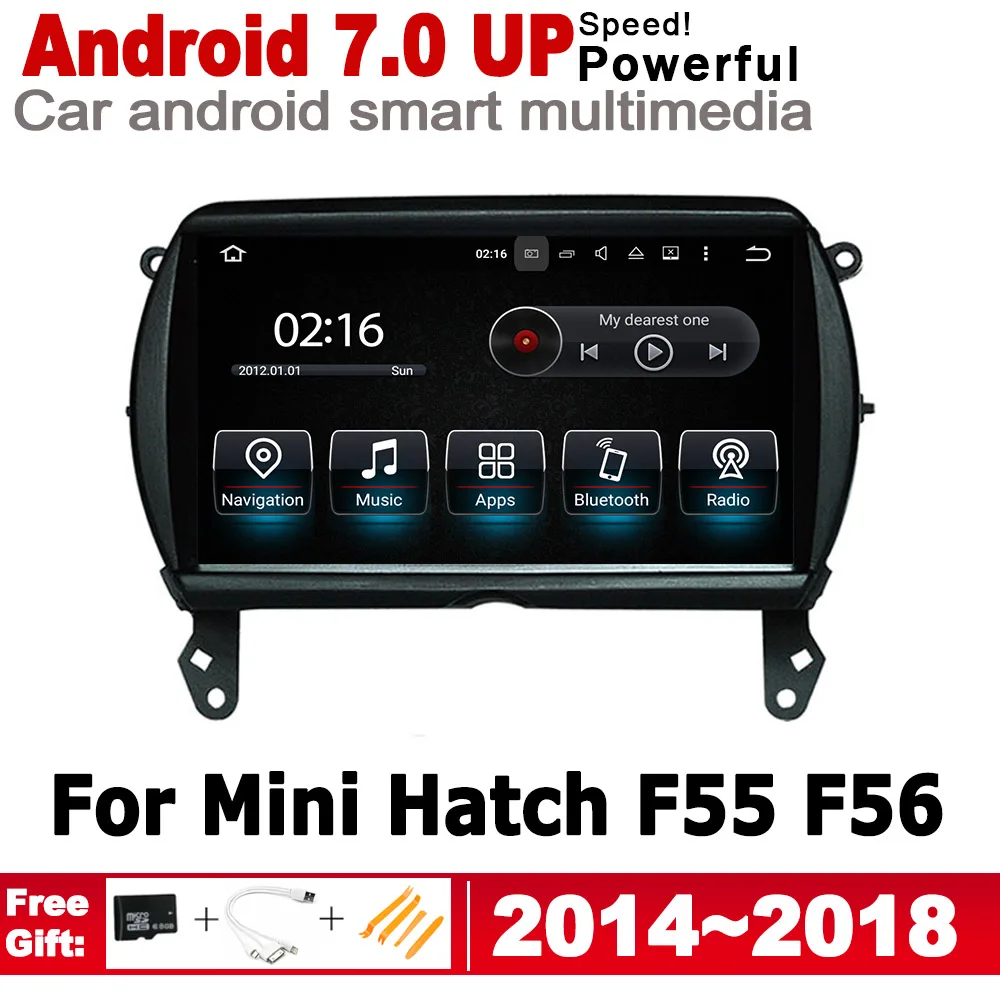 HD экран стерео Android 7,0 Автомобильный gps Navi карта для мини-Люка F55 F56~ стиль мультимедийный плеер Авто Радио