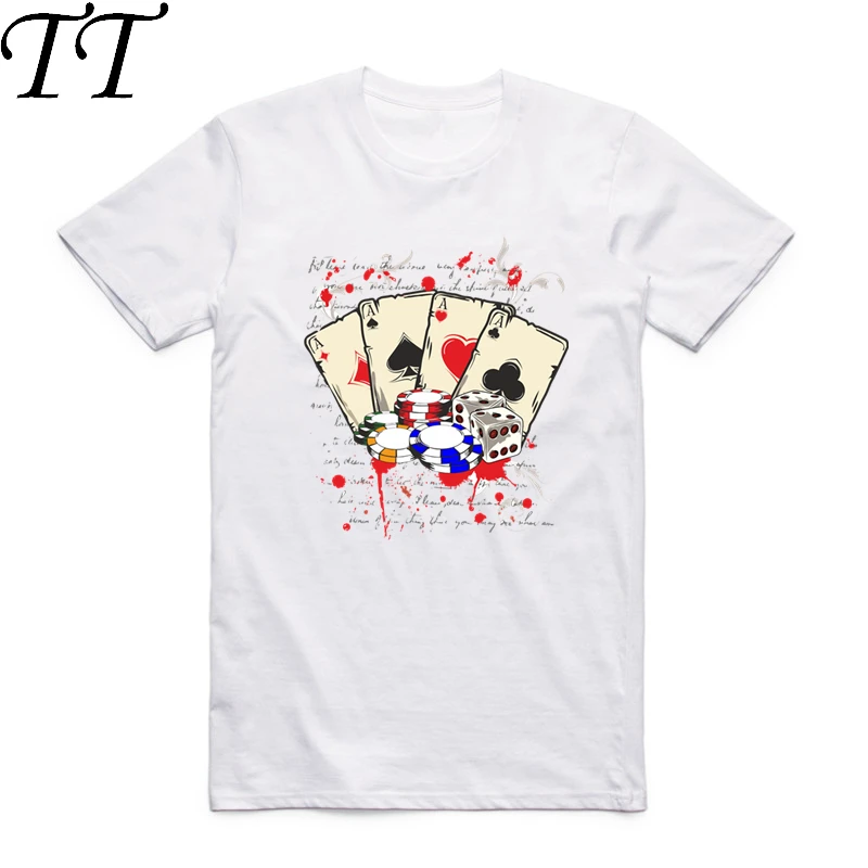 

2019 S-XXX Men Women Casino Las Vegas Print White Fashion T-shirt Short sleeve O-Neck Unisex Harajuku Joker Gambling Cool Tshirt