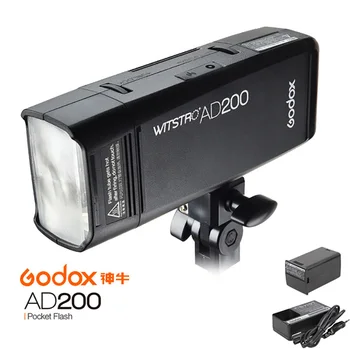 

High Quality GODOX AD200 TTL 2.4G HSS 1/8000s Pocket Flash Light Double Head 200Ws with 2900mAh Lithium Battery Strobe Flash
