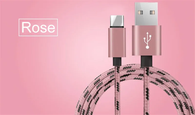 Плетеный usb-кабель для передачи данных для iPhone X, 8, 7, 6 S Plus, 2A, Micro USB type-C, кабель для быстрой зарядки для samsung Galaxy, Xiaomi, huawei