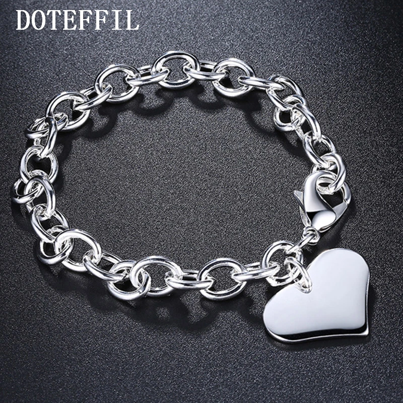 Buy 925 Sterling Silver Heart Shaped Bracelet Heart