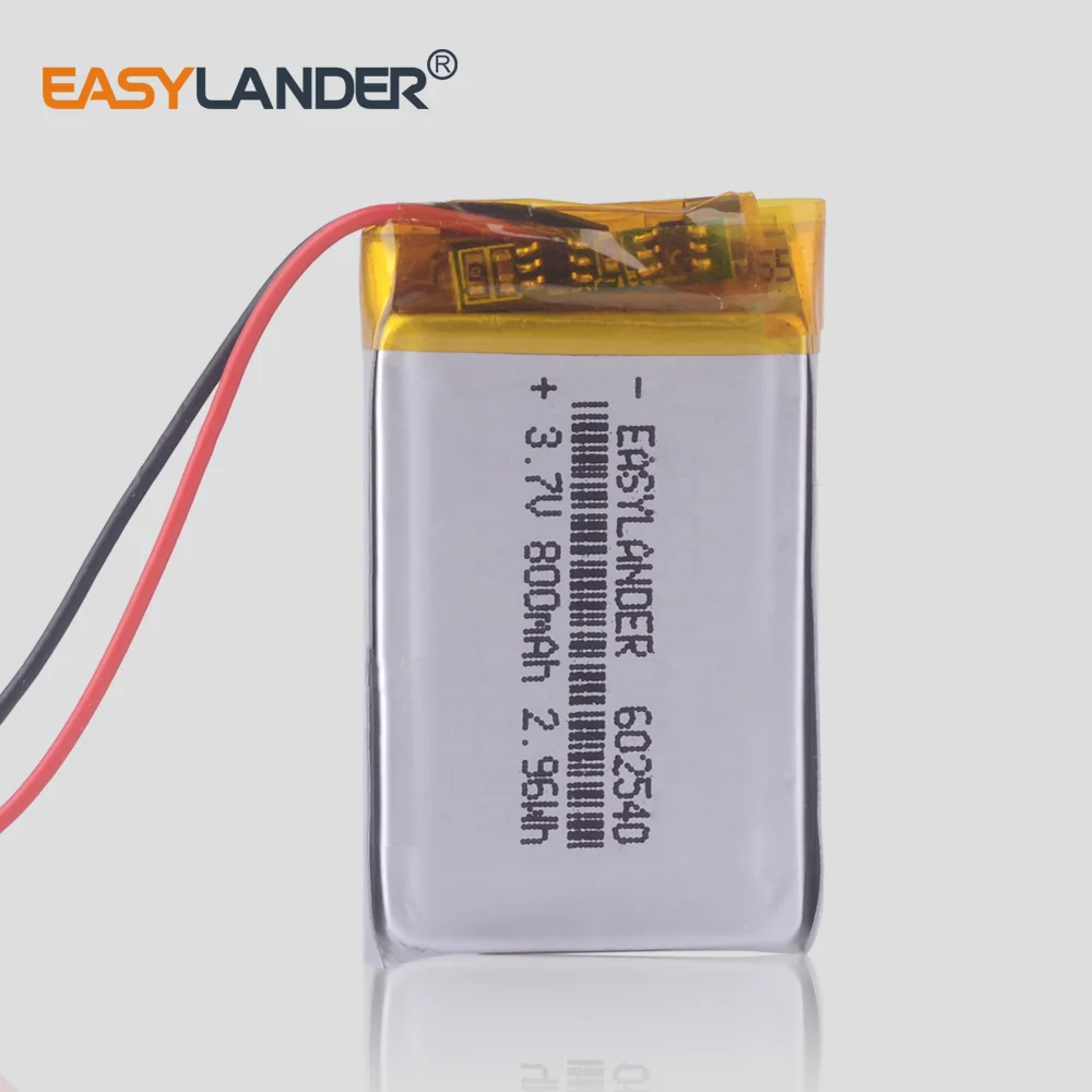 3.7V 800mAh 602540 Polymer Lithium Ion / Li ion Battery For dvr