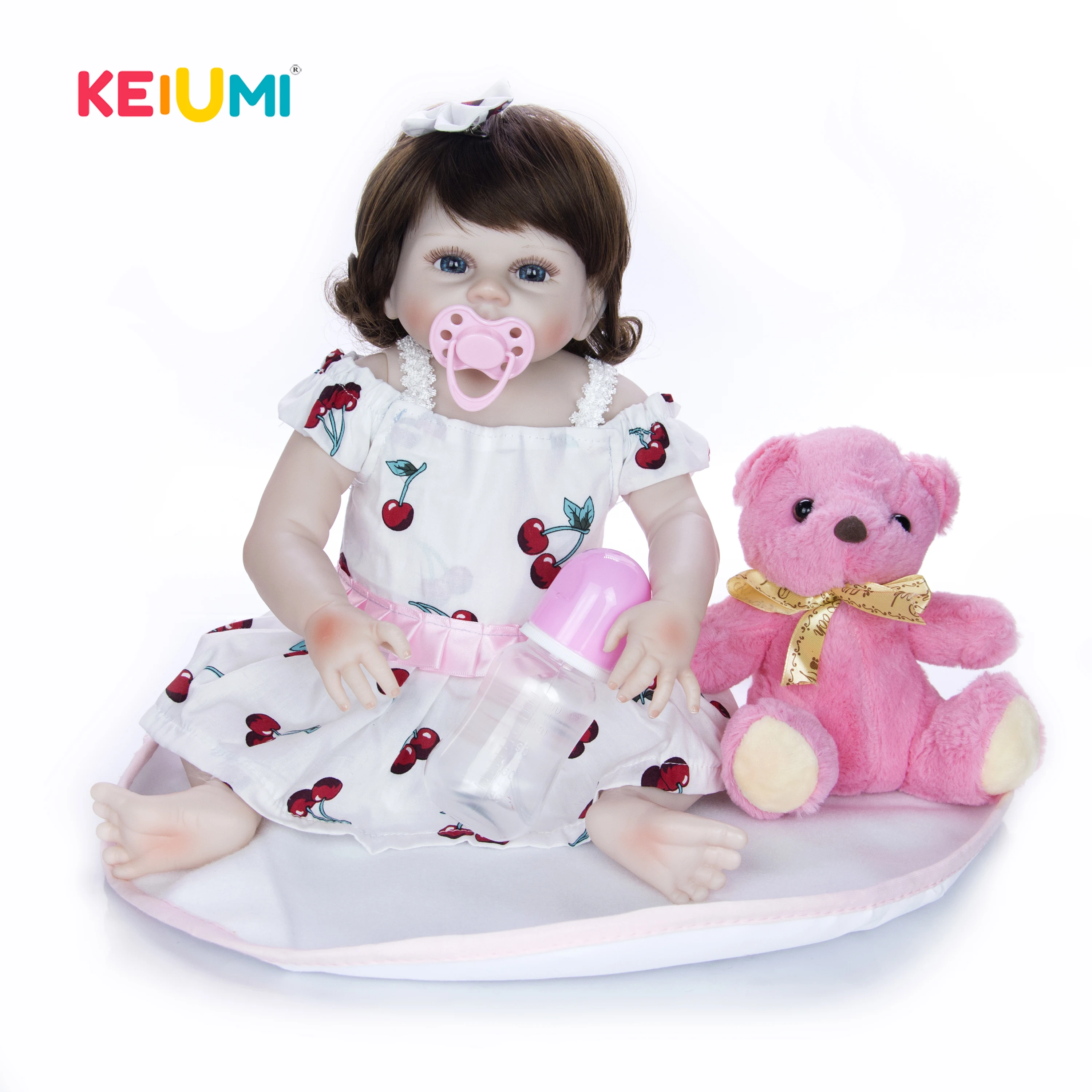 KEIUMI полный силиконовые перерожденные куклы младенцы девушки 19 дюймов так