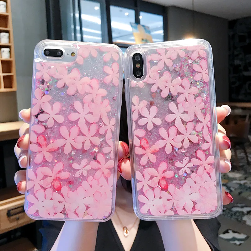 Чехол для iPhone 7 7Plus 6 6s 8 8Plus X XR XS MAX прозрачный чехол с цветами динамической