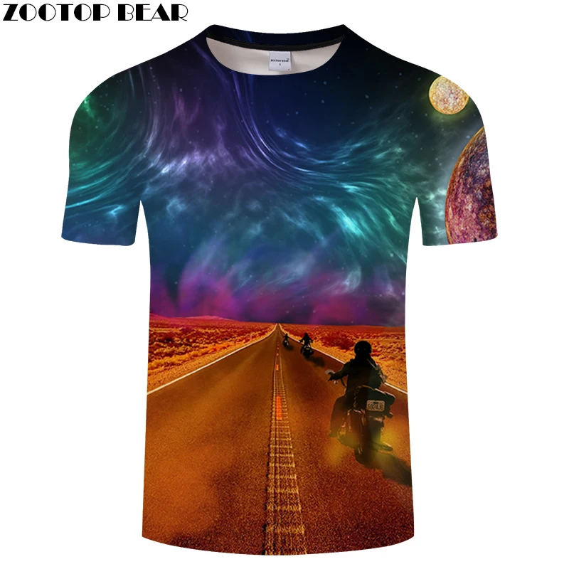 Космическая футболка для мужчин и женщин забавная 3D Повседневная Camiseta Harajuku
