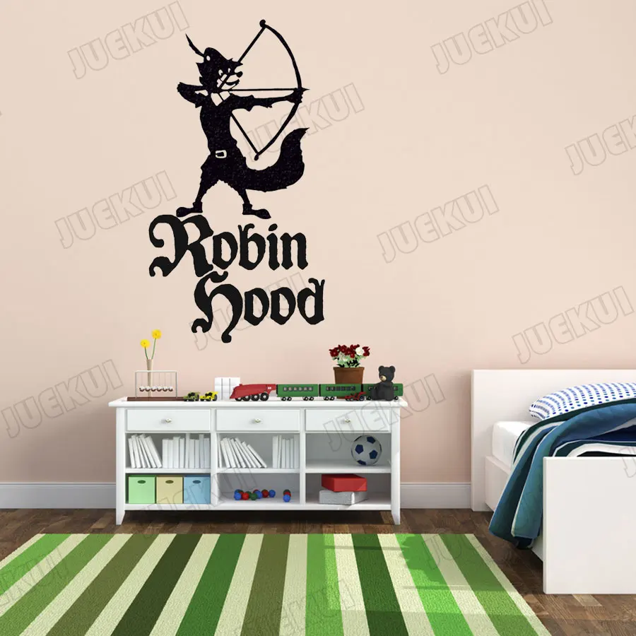 

Robin Hood Cartoon Character Archery Vinyl Wall Stickers for Kids Room Nursery Boys Bedroom Home Art Decor Vinyl Poster TA739