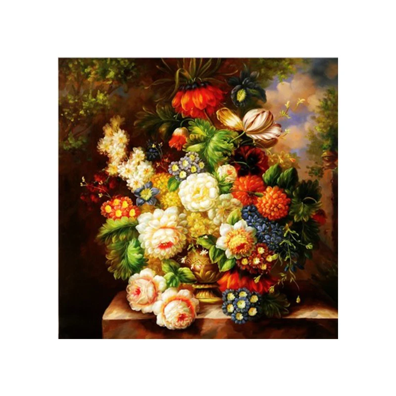

5D Diy Diamond Painting Cross stitch world famous painting oil painting flowers blooming flower basket living room bedroom