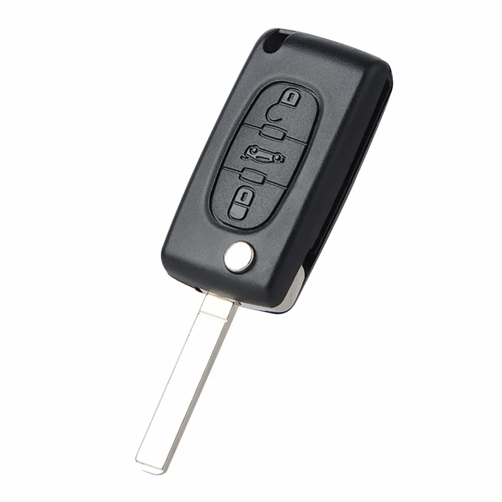 

CE0523 Rotating Remote Car Key 3 Button Middle Body FOB For Peugeot Citroen Switch Key For 433 MHz ID46 PCF7941 Chip VA2 Knife