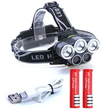 15000LM 5 usb-портами и светодиодным индикатором фары 3* XML T6+ 2* Q5 фары Светодиодное наружное освещение с USB кабель для зарядного устройства и 2*18650 Батарея