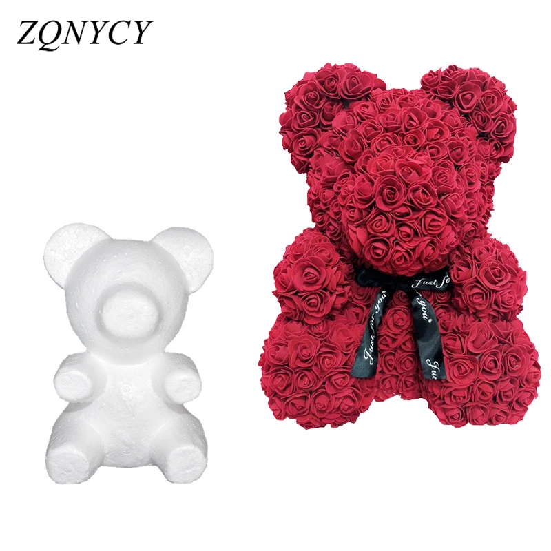 1 Uds molde de oso de espuma blanca de poliestireno modelado, osito de peluche para regalos del Día de San Valentín, decoración para fiestas de cumpleaños y bodas|Flores artificiales y secas| - AliExpress