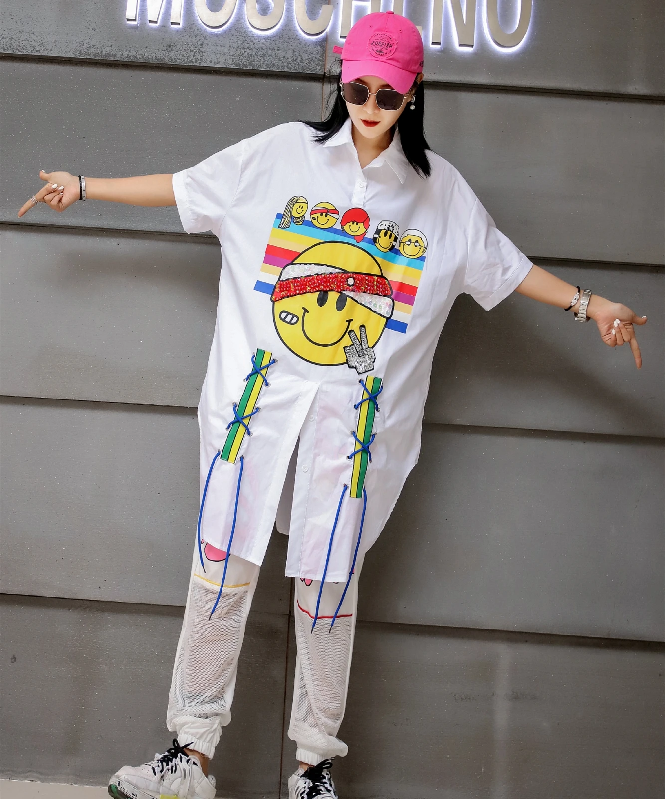 

PEILING DRAGON 2019 Loose fashion wear Short sleeve women long blouse Women's Shirts w0143