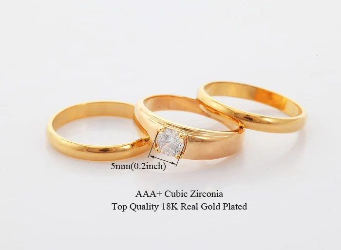 Wedding Ring Set For Men And Women Couple Gift Gold Color Jewelry Cubic Zirconia His And Hers Promise Ring Sets R105