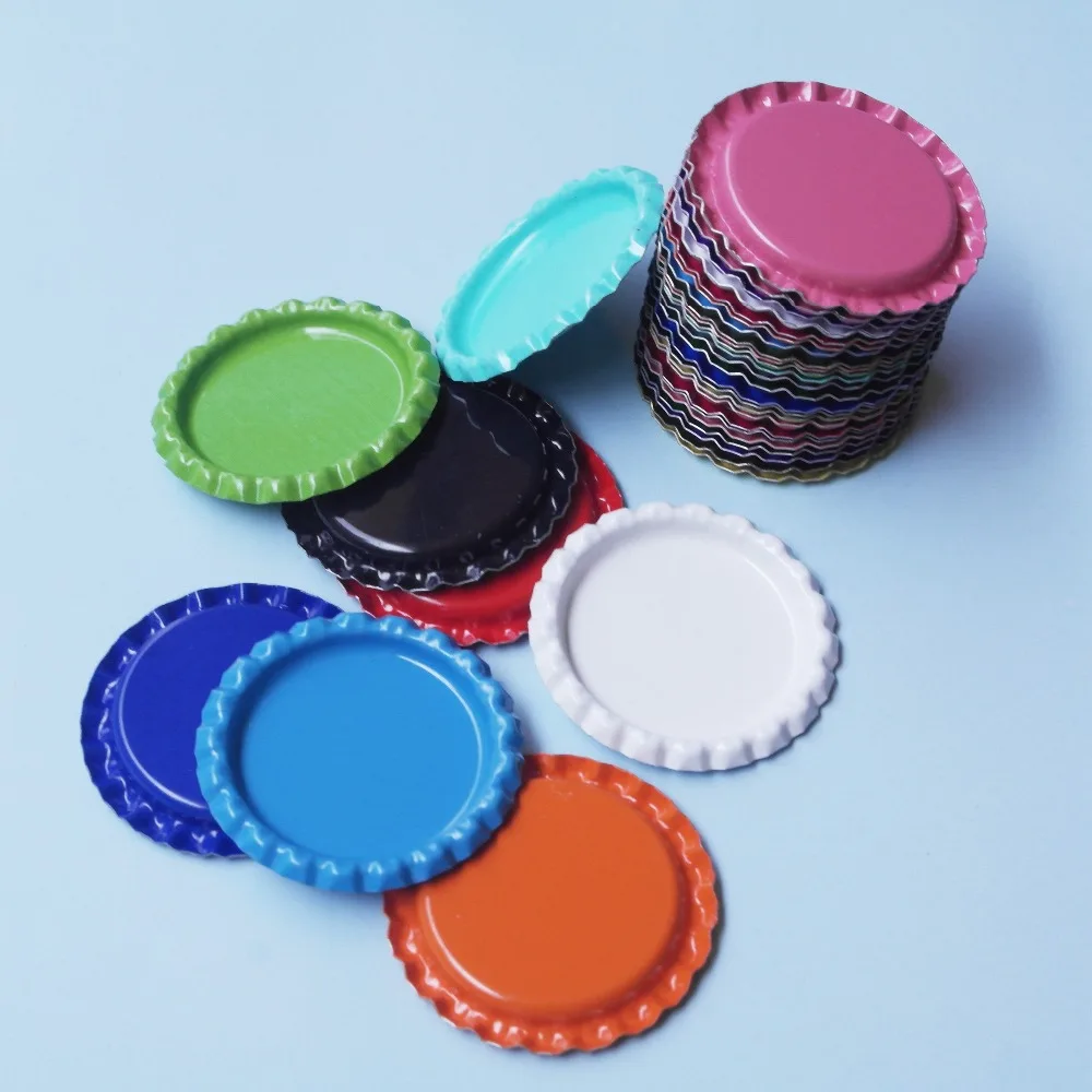 

25pcs 1'' Both Side Colored Round Flattened Bottle Caps Flat Bottlecaps For DIY Necklace Jewelry accessories Hairbow Crafts