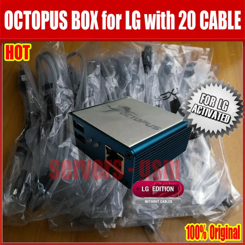 Оригинальная коробка осьминога для ремонта LG IMEI разблокировка флэш-rom Лучший в мире инструмент с 20 кабелями