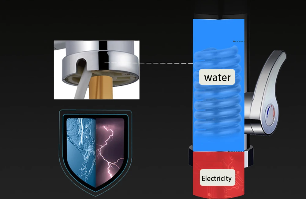 Температура дисплей нижний поток воды на входе Электрический мгновенный проточный Электрический нагреватель раковина горячий кран смеситель горячая холодная вода