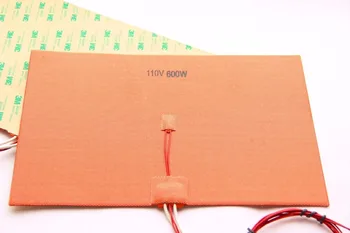

Funssor 110V/220V 600W 200X300mm Silicone Heater Pad heating mat for Reprap 3D Printer HeatBed with 3M backing and Thermistor