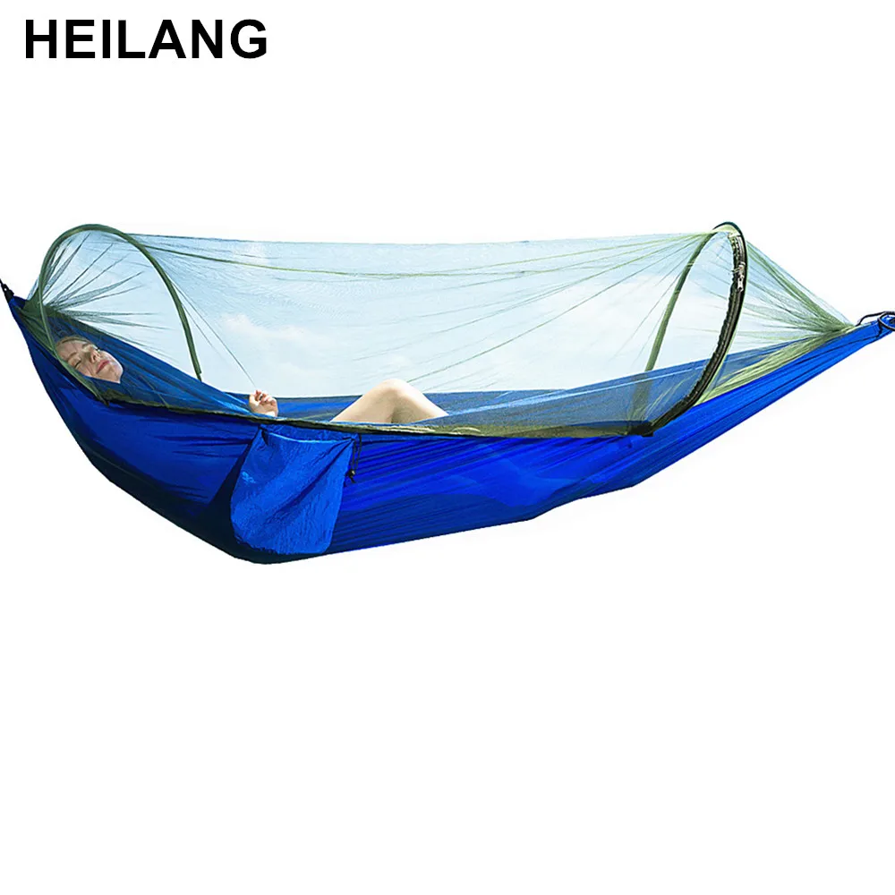 

Portable Durable Camping Hammock Tent Quick Open No Need To Set UP Hamak Rede Black Army Green Hammocks hamac hangmat klamboe