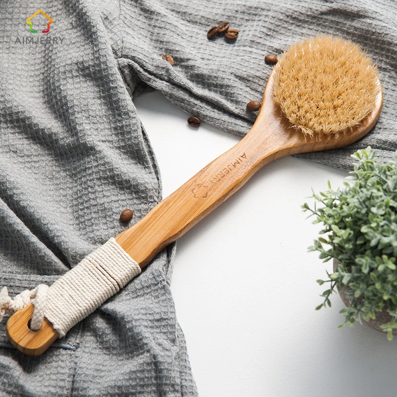 

aimjerry wooden bristle bath brush health care bath products