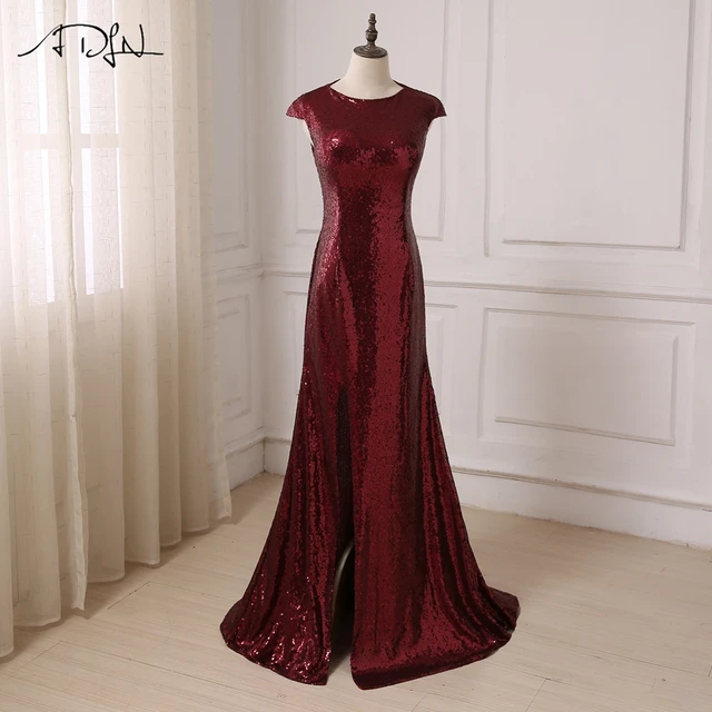 Adln Custom Y Sequin Bridesmaid Dresses Cap Sleeve Mermaid Adln Custom Y Sequin Bridesmaid Dresses Cap Sleeve Mermaid Wedding Party Dress Burgundy Bridesmaids Gowns