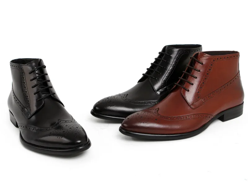 D'affaires Véritable Brouge 2 Hommes Bottes Qualité De Travail Sculpture Chaussures Cuir Mens Fashoin Bottines Chelsae Robe Oxford 1 Décontracté PkiXZwuOTl