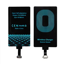 Universal Qi Fast Charging Wireless Charger Receiver for Android iphone 6 6s 7 Plus Adapter Receptor Receiver Pad Coil Micro USB