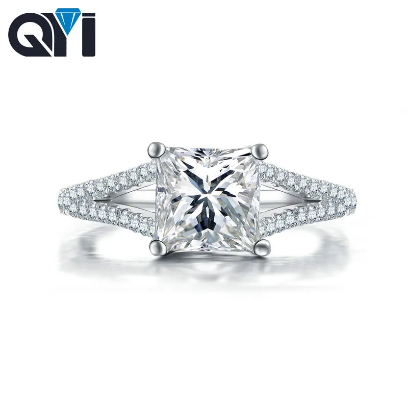 QYI женские обручальные ювелирные изделия 925 пробы серебро 1,6 карат огранка кушон имитация алмаза женский свадебный цветок на палец кольца QYI женские обручальные ювелирные изделия 925 пробы серебро 1,6 карат огранка кушон имитация алмаза женский свадебный цветок на палец кольца