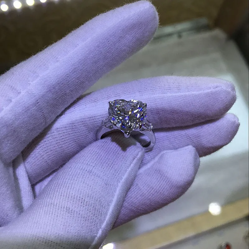 Victoria Wieck сердце любовь ювелирные изделия 3ct фианит AAAAA обручальное кольцо с фианитами кольца для женщин 925 серебро женское кольцо