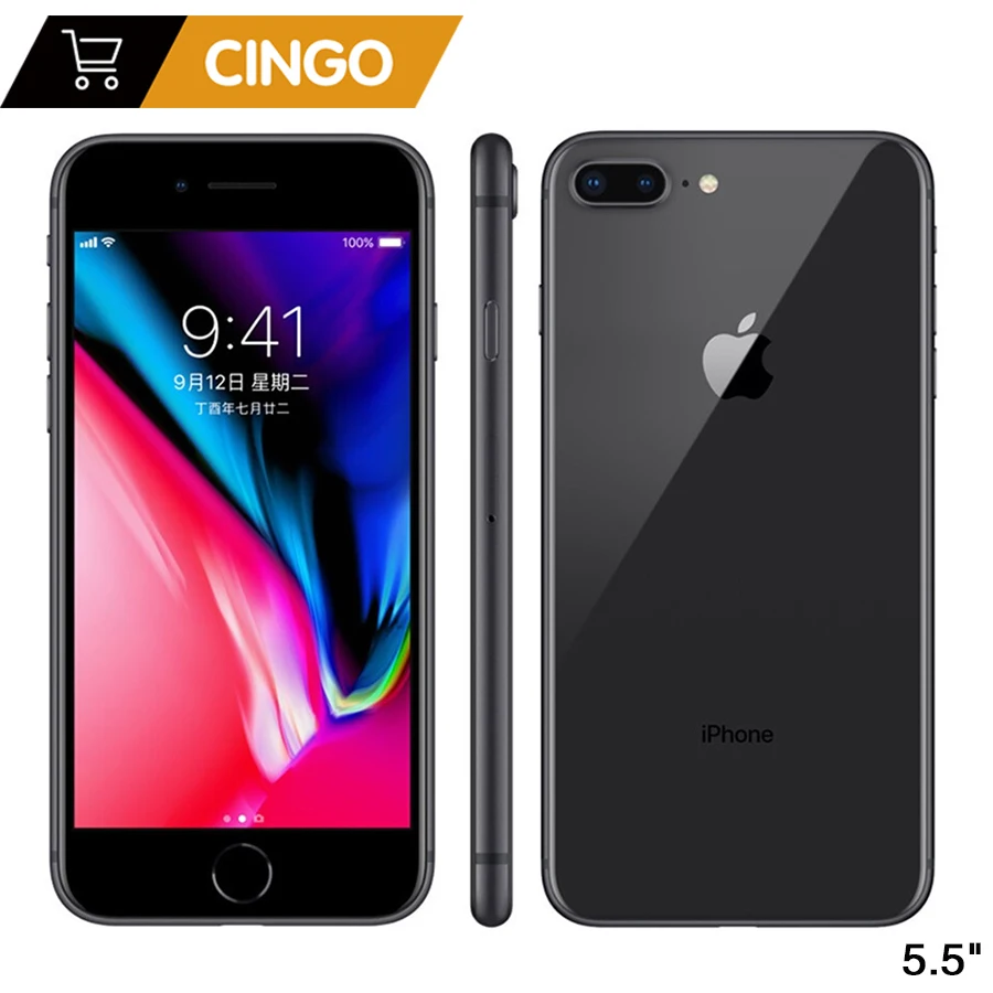 Original Apple iphone 8 Plus Hexa Core iOS 3GB RAM 64-256GB ROM 5.5
inch 12MP Fingerprint 2691mAh LTE Mobile Phone