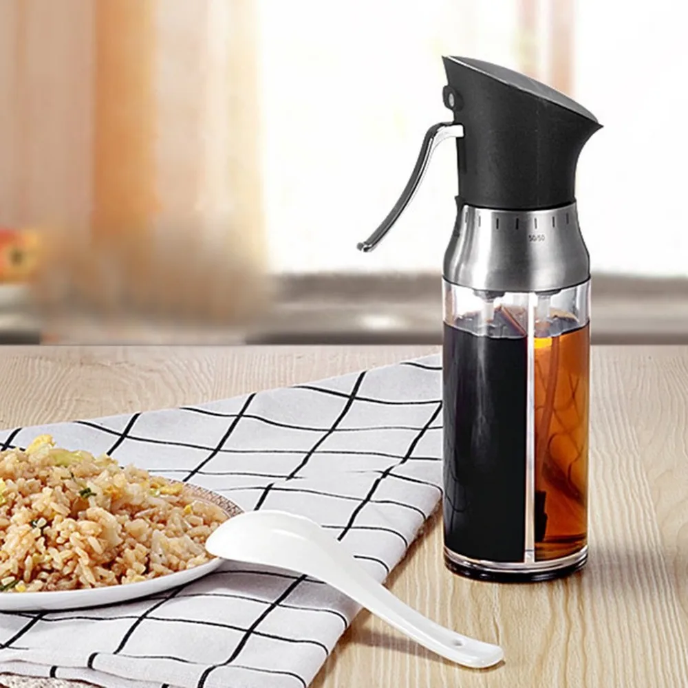 200ml2 في 1 زيت زيتون موزع زجاجة وعاء النفط الحاويات زجاجة تخزين الخل البخاخ التوابل مزيتة صلصة المطبخ أدوات الطبخ