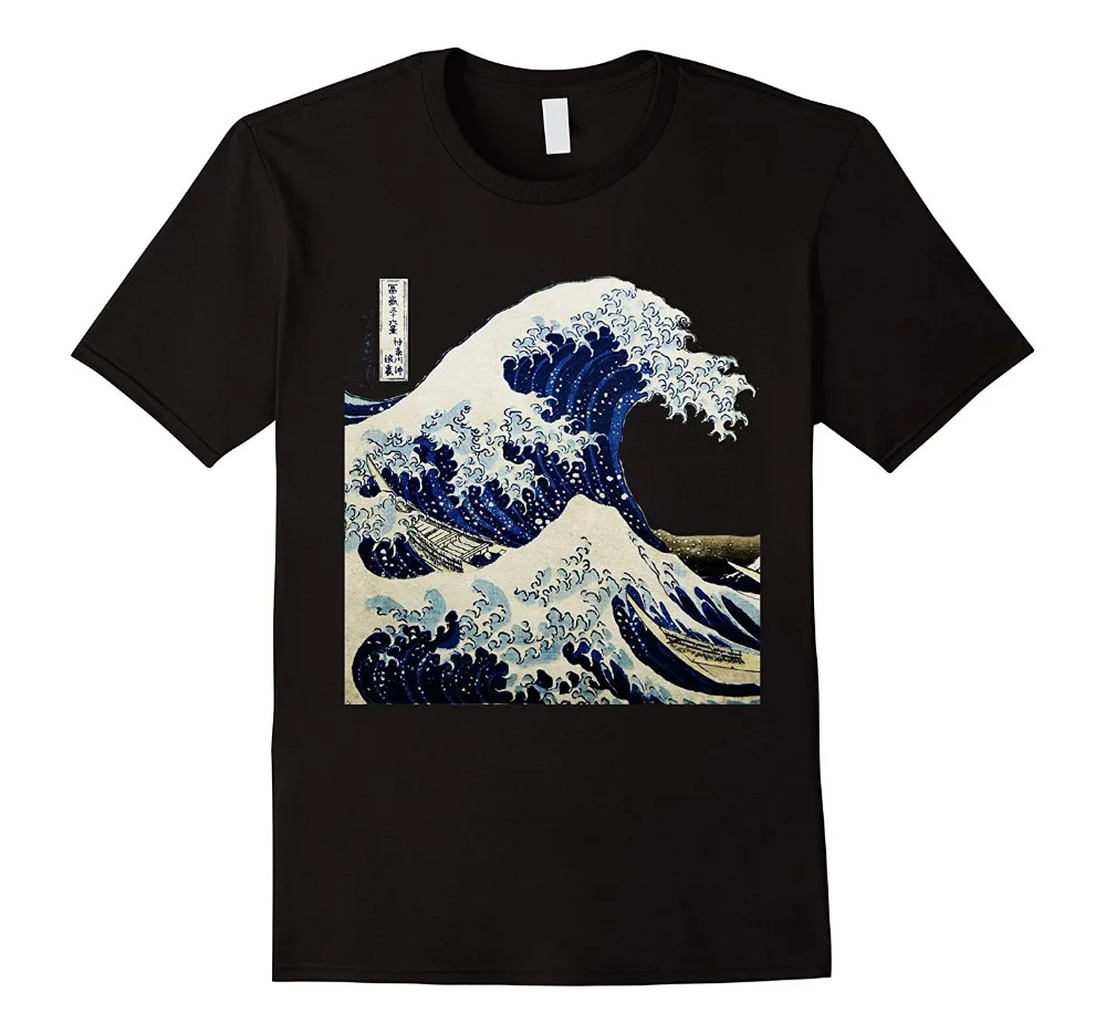 

2019 New Men Summer Tee Shirt Kanagawa Japanese The great wave T shirt Funny T-shirt