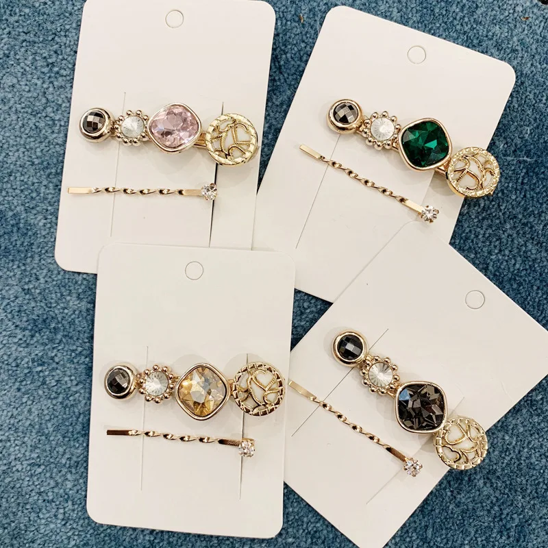 

temperament set combination hairpin hair jewelry new Korean retro gem Pearl banghai CLIP word CLIP