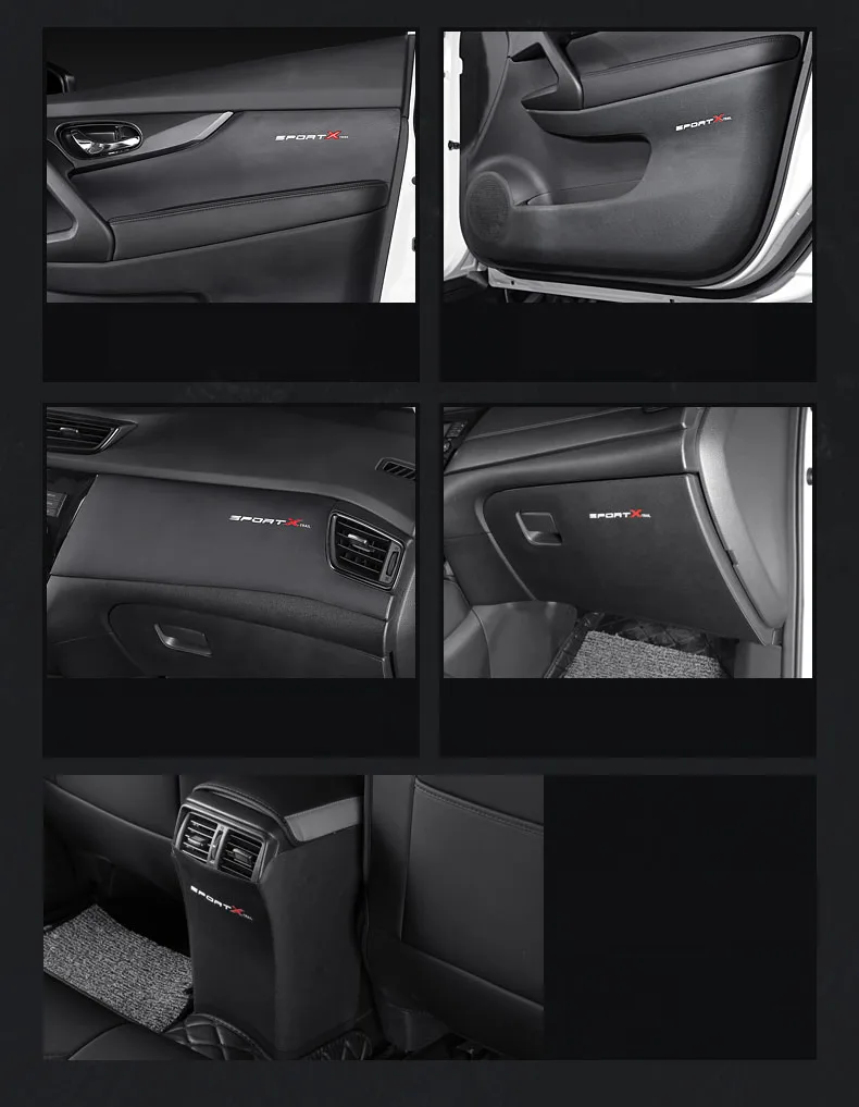Для Nissan X trail T32 X-trail- Автомобильная дверь анти-удар кожаный коврик коробка для хранения подлокотник коробка анти-игровой коврик автомобильные принадлежности