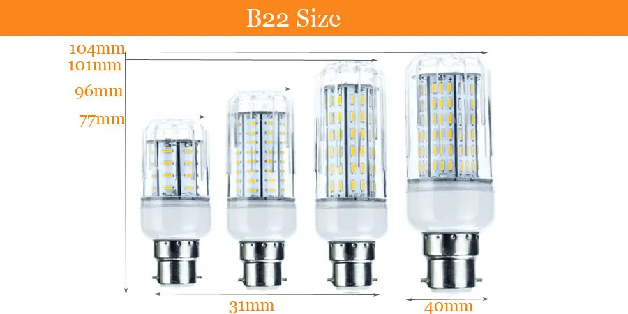 Без мерцания светодиодный лампы B22 SMD 4014 Lamparas Светодиодная лампа Светодиодный