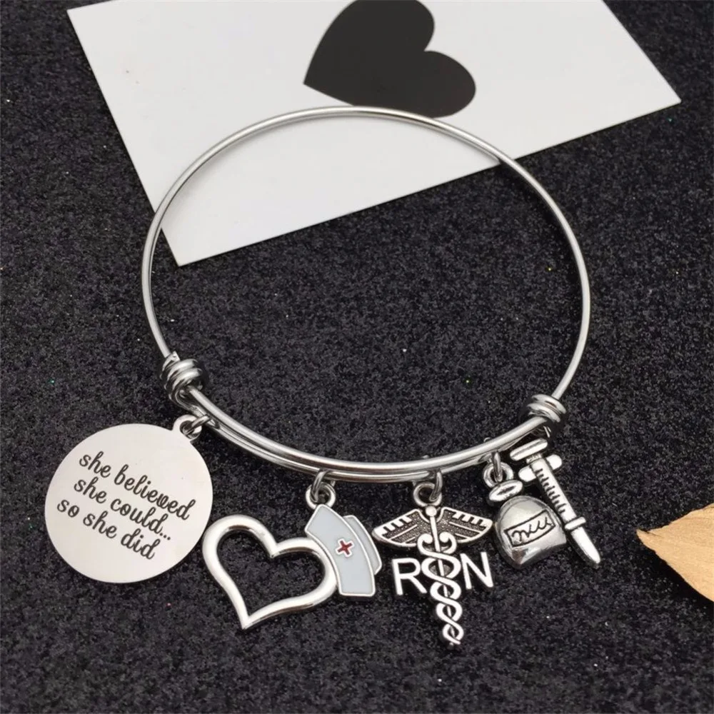 Stethoscope Caduceus Doctor Nurse RN Bracelets