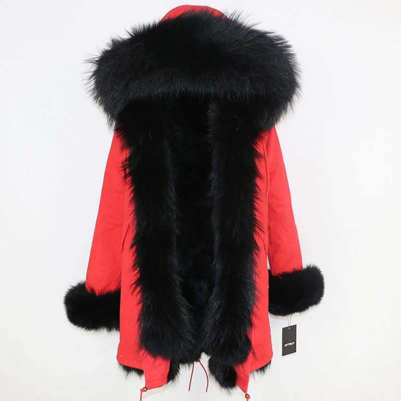 OFTBUY 2020 Winter Jacket Women Long Parka Real Fox Fur Coat Natural Raccoon Fur Collar Hood Thick Warm Streetwear Parkas New