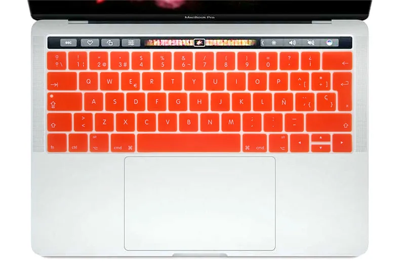 Для Macbook Pro 13 A1706 Pro 15 A1707 версия с сенсорной панелью испанского Европейского клавиатура крышка Защитная панель для клавиатуры - Цвет: Orange
