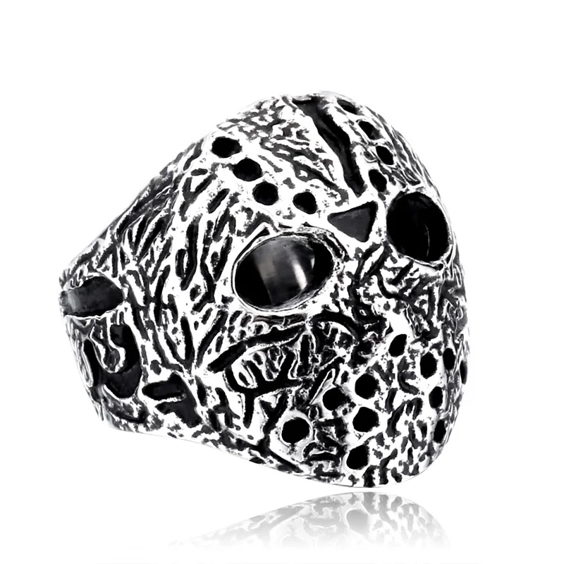 Мужское кольцо Jason Mask в стиле панк из титановой стали | Украшения и аксессуары