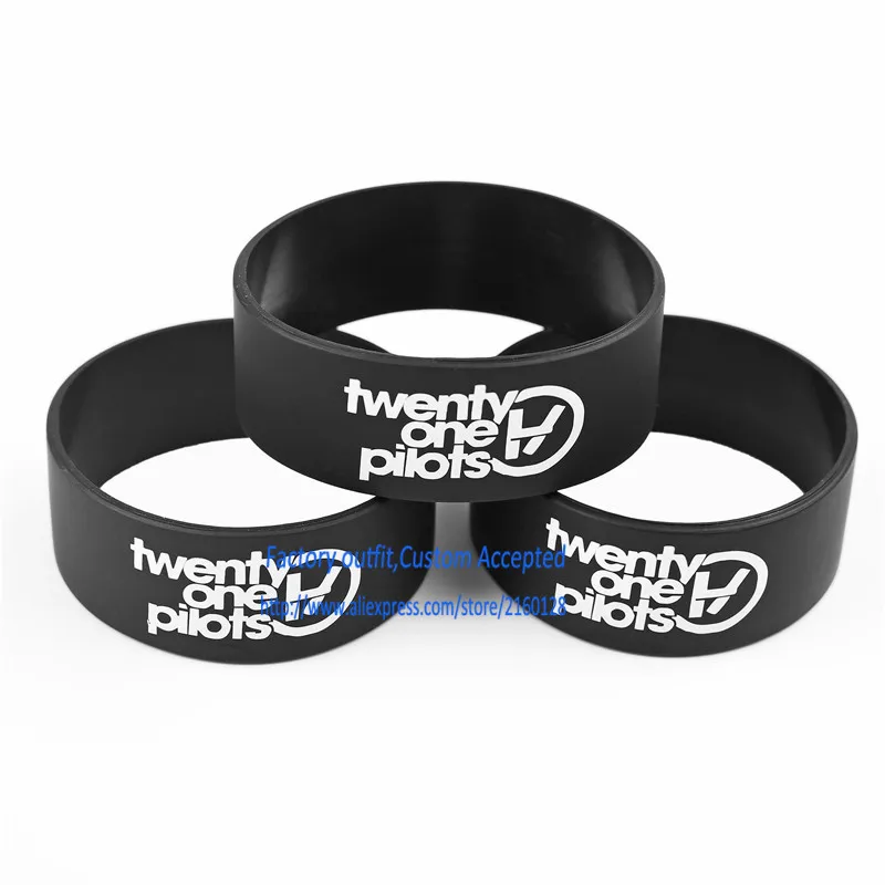 30PCS/Lot Twenty One Pilots 21 Pilots Silicone Wristband Bracelets Custom Accepted Wholesale