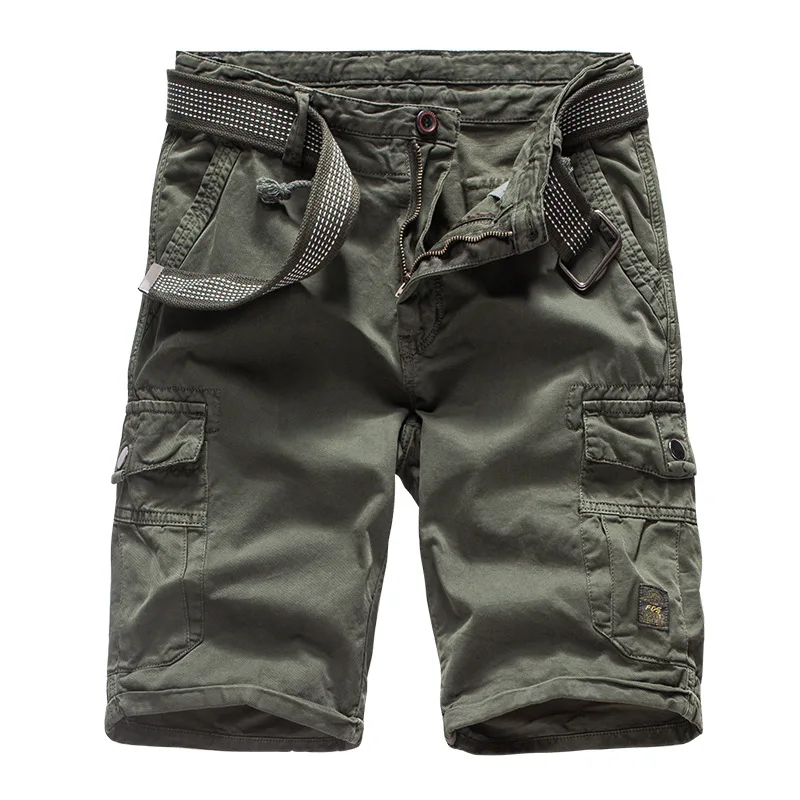 

Cargo Shorts Mens Casual Cotton Short Men Summer Solid Loose Pantaloncini Zipper Fly Plus Size Multi Pockets Brand Clothing Uomo