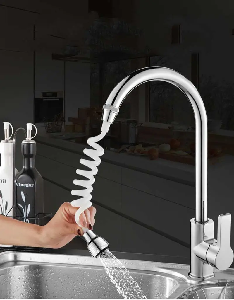 

2 Moders 360 Retractable Extension Tube Tap Water Filter Shower Kitchen Faucet Extender Water- Saving Nozzle Faucet Filter