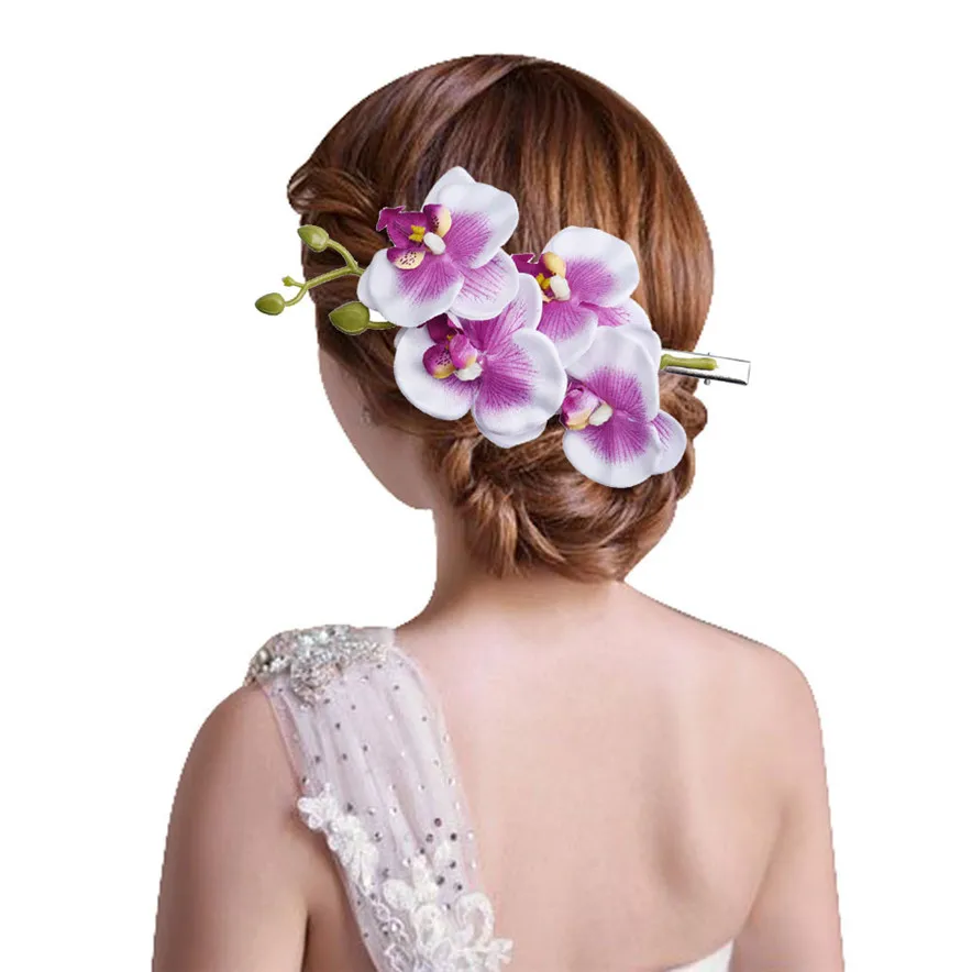 HAICAR beauty женские заколки для волос с цветами, свадебные Гавайские вечерние волосы, бестселлер, искусственная Орхидея, Бабочка, заколка#30X4 3 20